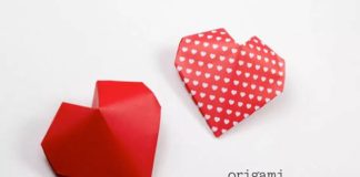 Coração de Origami Inflado muito fácil de fazer